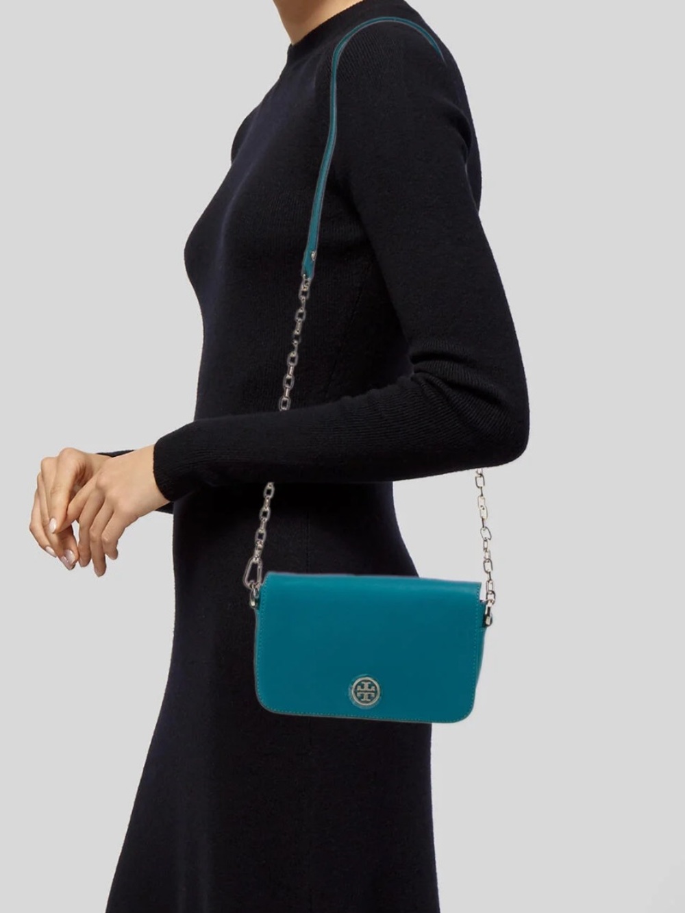 Tory Burch - Teal Leather Crossbody Shoulder Bag